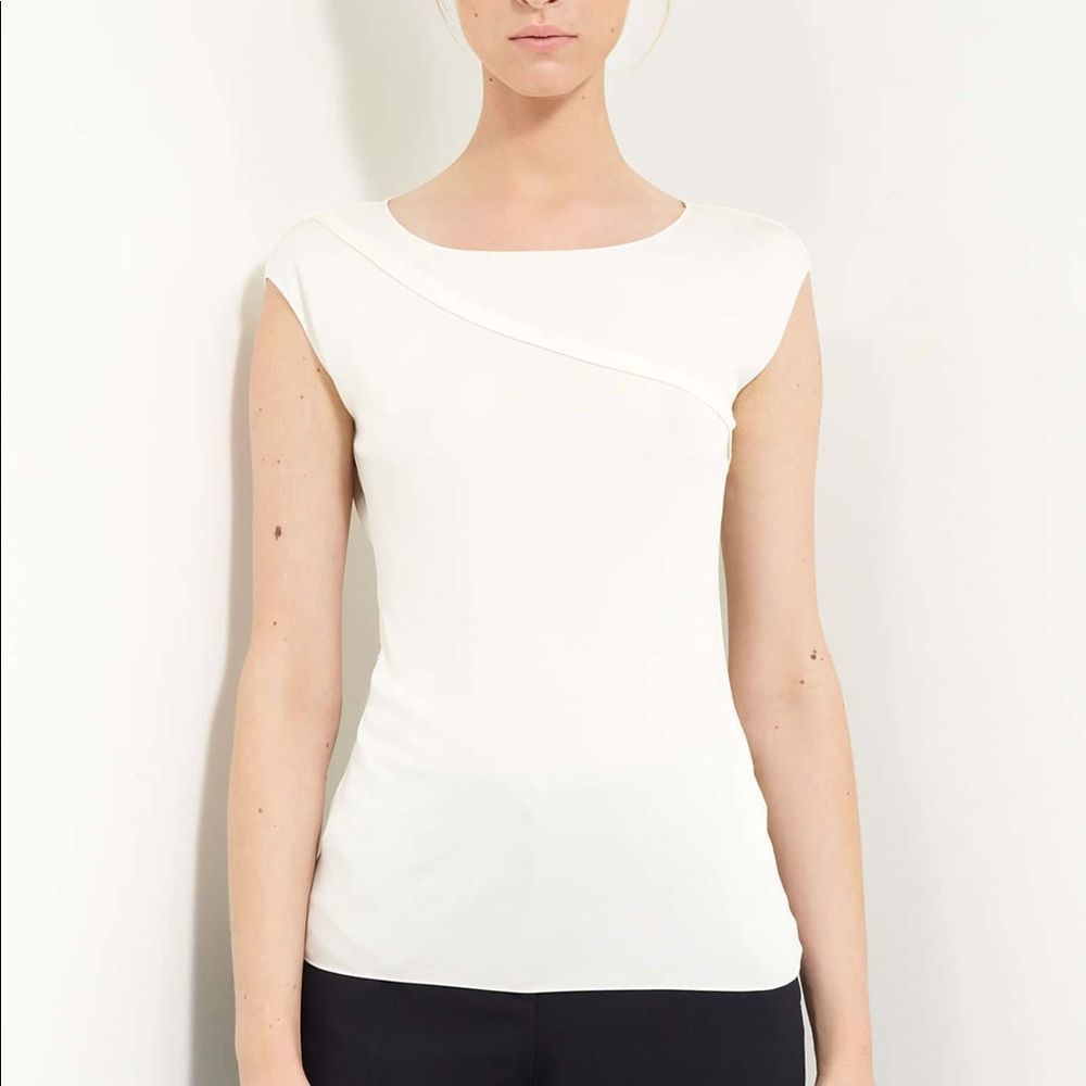 Armani Collezioni Ivory Jersey Blouse 2 NWT